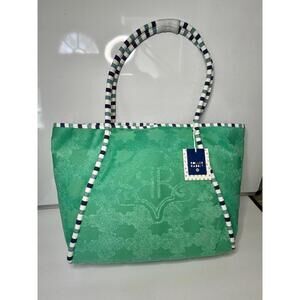 Roller Rabbit x Target Star Geo Large Terry Beach Tote Bag Green New Sold Out